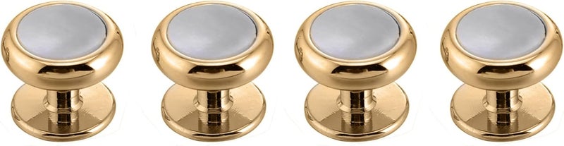 Jonwo Tuxedo Cufflinks and Studs Set Mother of Pearl Men Dress Cuff Links Buttons Set Formal Business Wedding - Image 1